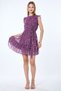 Yoryo Chiffon Fabric Zero Sleeve Purple Short Dress - 2