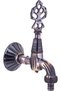 2 Pieces 1/2 Fitting Copper Antique Ottoman Faucet and Antique Bath Basin Set of 3 Brass Kurna Faucet Hammam Bathroom Set - 3