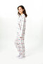 Women's Baby Blue Plaid New Start Peter Pan collar Long Sleeve Trouser Pajama Set - 5