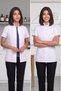 Women's Jacket Length Doctor's Collar Short Sleeve Doctor Teacher Lab Coat - 8