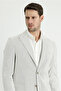 4 Drop Relaxed Fit Comfortable Cut Striped Cotton Linen Blend Jacket