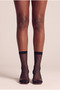 Woman's striped thin socks navy blue - 2