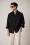 Black Men's Oversized Cut Shirt