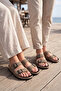Lasola Double Buckle Adjustable Suede Textured Mink Men's and Women's Slippers - Both Stitched and Adhesive - 3