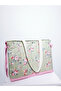 Green Baby Care Bag, Lunchbag, Floral Patterned Women's Bag 100% Cotton