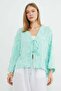 Tasseled Casual Kimono with Tie-Detail Front Panels - 5