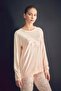 Rabbit Embroidered Crew Neck 2 Piece Pajamas Set - 2
