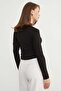 Mock Neck Wrinkled Fabric Blouse - 6