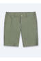Green Plain Fabric Jogging Fit Casual Bermuda - 6