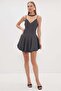 Polka Dot Strap Mini Dress with Shorts - 4