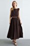 Muslin 2-Piece Set with Elastic Waist and Tasseled Skirt