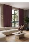 Crown Plum Solid Color Linen Background Curtain, Pleatless Plain Planting, Extrafor Drawstring, Single Wing - 4