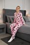 Bow Patterned Suede Pajama Set