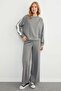 Crew Neck Modal Sweatshirt with Stripe on the Sleeve
