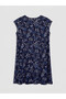 Original Oval Neck Floral A-Line Dress - 6