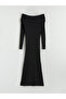 Esvab • Modern & Distinctive Wide Roba Collar Knitwear Dress - 6