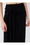 Alita City Lcw Vision Black Linen Blend Plain Midi Women's Skirt with a Difference - 4