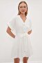 Belted Linen Look Mini Dress - 6