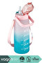 1500ml New Collection Mega Size Double Color Tritan Motivational Water Bottle With/Without Straw and Large Handle Strap - 3
