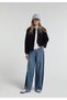 Baggy Wide Leg Fit Women's Dark Indigo Denim Jean Trousers - 3