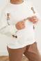 Ribbon Embroidered Girl's Suit with Elastic Waist - 3
