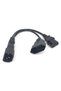 IEC320 3 pin C14 TO Male C13+2 hole EU 4.0mm Female socket AC power cord 0.3m Y Type Splitter Pow... - 6