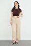 Elastic Waist Crepe Fabric Pocket Trousers - 2