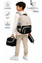 Water Resistant Primary School Bag Set of 3 Unisex Children's Primary School Bag Ldc 8010 Beige-Black