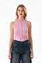 Ribbed Halter Neck Stitched Crop Body - 8