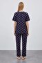 Teddy Bear Patterned Short Sleeve Pajama Set - 3