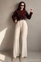Mink High Waist Pleated Belted Wide Leg Women's Trousers Mg2615 - 2