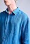 100% Linen Relax Fit Polo Collar Woven Long Sleeve Shirt G0856Ax26Sm - 6