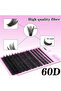 280 Clusters of 60D False Mink Eyelashes D Curly Natural Eyelashes Extension Russian Strip Indivi... - 3