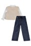 Girl's Vest Set Shirt Set for Ages 2-5 - Beige - 4