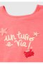 Girl's coral kimono sleeve t-shirt with bow detail on the back - 3
