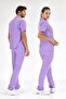Lilac Polo Collar Doctor Nurse Medical Scrubs Set Luxury Lycra Fabric - 7