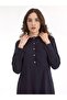 Navy Blue Zippered Hijab Doctor Nurse Medical Scrubs Set Luxury Lycra Fabric - 2