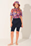 26704 Women's Short Sleeve Semi-Closed Swimsuit