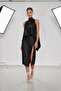 Women's Satin Short Front Long Back Asymmetric Bustier High Fashion Blouse - 3