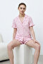Women's Premium Ruffled Pink Pajama Set - 6