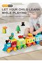 Mini Number Train Building Blocks Set, 56 Pieces, Numbers 0-9, Locomotive and 3 Carriages, Driver, Cat and Tree, Multicolour Plastic Push-Along Toy, Age 3+, FL2319 - 3