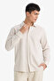 100% Cotton Regular Fit Polo Collar Long Sleeve Basic Shirt E7741Ax26Sp - 3