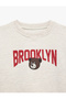 Raised Long Sleeve Crew Neck Teddy Bear Printed Oversize Sweatshirt - 5