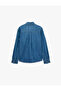 Cotton Long Sleeve Shirt Collar Pocket Buttoned Jean Jacket - 6