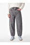 Cotton Stitched Detailed Pocketed Balloon Cut Denim Trousers - 3