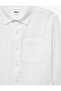 Cotton Single Pocket Long Sleeve Classic Collar Basic Shirt - 4