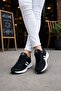 Unisex Poly Sole Sports Sneaker Shoes-Black-White