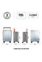 TOMCRUISER WIDER Hard Shell Trolley Bag 20 Inch Silver | Premium Polycarbonate Cabin Luggage with TSA Lock, 360° Spinner Wheels, Expandable Travel Suitcase, Scratch Resistant Carry On Bag - 5