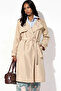 Women's Double Breasted Collar Trench Coat K. Beige 1198