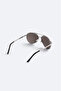 نظارات شمسية بإطار مربع أسود B008809 - 4